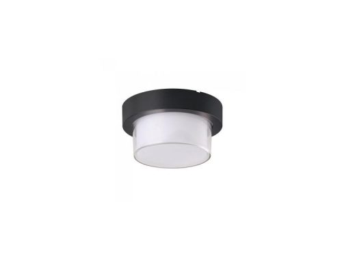 Oldalfali dekor lámpatest - fekete - kör (7W/550Lumen) meleg fehér