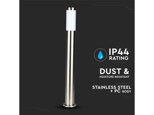 Kültéri inox állólámpa E27 foglalattal, rozsdamentes acél, 80 cm