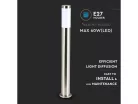 Kültéri inox állólámpa E27 foglalattal, rozsdamentes acél, 80 cm