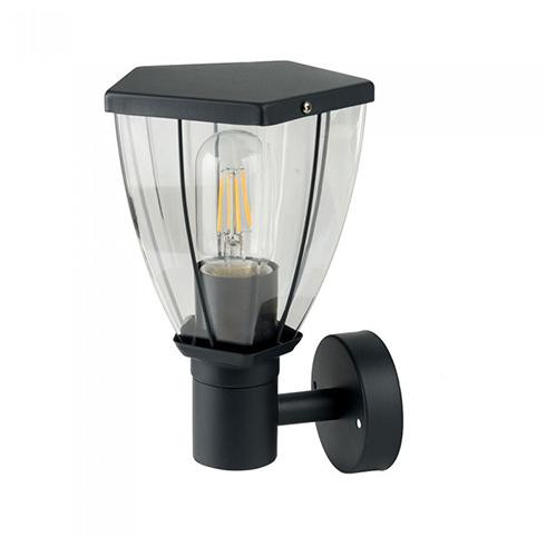 Matte Grey oldalfali lámpatest, E27, fekete