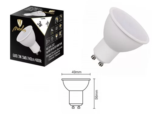 LED lámpa GU10 3W természetes fehér