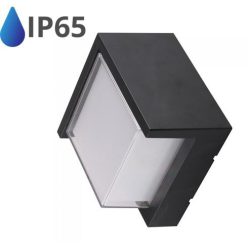   V-TAC Oldalfali LED lámpatest, 12W, 900lm, fekete, természetes fehér, négyzet