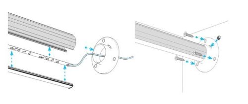 COSMO Ezüst - Tartóelem a Cosmo vállfatartó LED profil szekrénybe való rögzítéséhez (Fém)