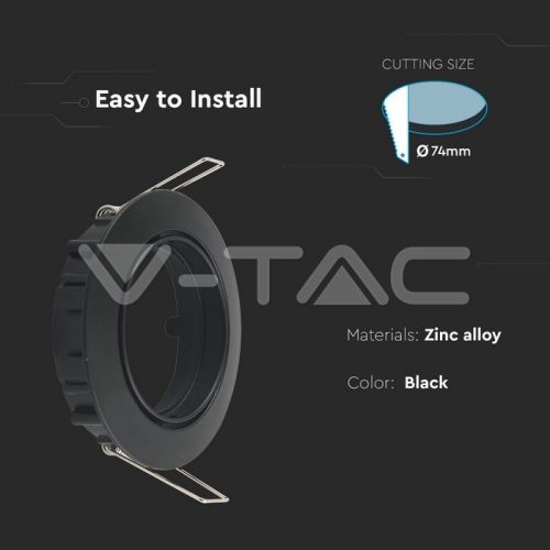 Billenthető Olcsó slim spot lámpatest (kör), fekete