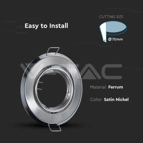 Billenthető Olcsó spot lámpatest, kör alakú, szatén-nikkel- kettesével rendelhető