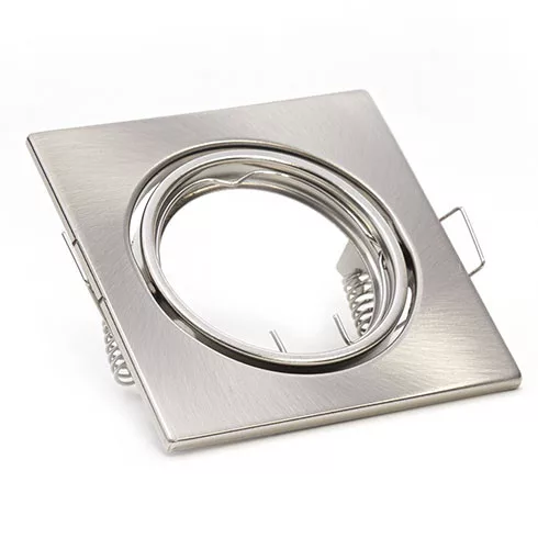 Billenthető Olcsó spot lámpatest, négyzet alakú, szatén-nikkel - kettesével rendelhető