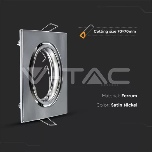 Billenthető Olcsó spot lámpatest, négyzet alakú, szatén-nikkel - kettesével rendelhető