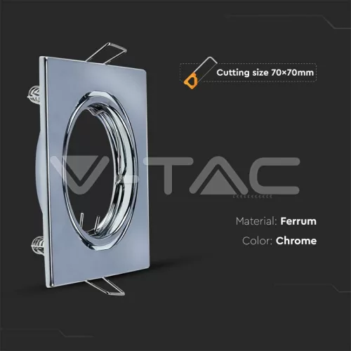 Billenthető Olcsó spot lámpatest, négyzet alakú, króm - kettesével rendelhető