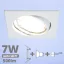 LED spot szett: fehér bill. keret, négyzet + 6,5 Wattos, hideg fehér GU10 LED lámpa + GU10 csatlakozó (kettesével rendelhető)