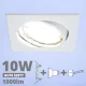LED spot szett: fehér bill. keret, négyzet + 9,5 Wattos, hideg fehér GU10 LED lámpa + GU10 csatlakozó (kettesével rendelhető)