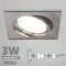LED spot szett: króm bill. keret, négyzet + 2,9 Wattos, természetes fehér GU10 LED lámpa + GU10 csatlakozó (kettesével rendelhető)