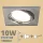 LED spot szett: króm bill. keret, négyzet + 9,5 Wattos, meleg fehér GU10 LED lámpa + GU10 csatlakozó (kettesével rendelhető)
