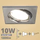LED spot szett: króm bill. keret, négyzet + 9,5 Wattos, meleg fehér GU10 LED lámpa + GU10 csatlakozó (kettesével rendelhető)