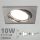 LED spot szett: króm bill. keret, négyzet + 9,5 Wattos, természetes fehér GU10 LED lámpa + GU10 csatlakozó (kettesével rendelhető)