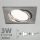 LED spot szett: mattkróm bill. keret, négyzet + 2,9 Wattos, természetes fehér GU10 LED lámpa + GU10 csatlakozó (kettesével rendelhető)