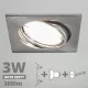 LED spot szett: mattkróm bill. keret, négyzet + 2,9 Wattos, természetes fehér GU10 LED lámpa + GU10 csatlakozó (kettesével rendelhető)