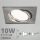 LED spot szett: mattkróm bill. keret, négyzet + 9,5 Wattos, természetes fehér GU10 LED lámpa + GU10 csatlakozó (kettesével rendelhető)