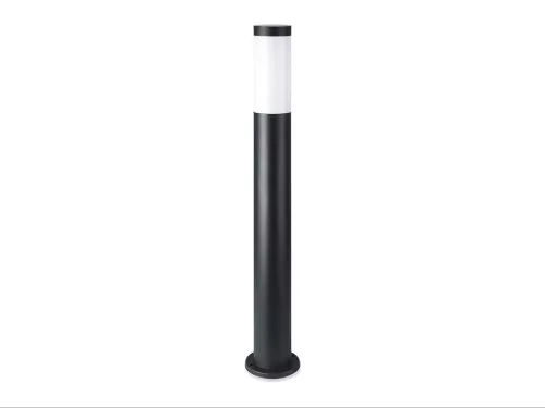 Kültéri fekete állólámpa E27 foglalattal, rozsdamentes acél, 80 cm