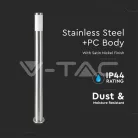 Kültéri inox állólámpa E27 foglalattal, rozsdamentes acél, 110 cm
