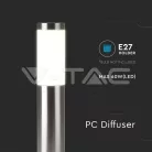 Kültéri inox állólámpa E27 foglalattal, rozsdamentes acél, 110 cm