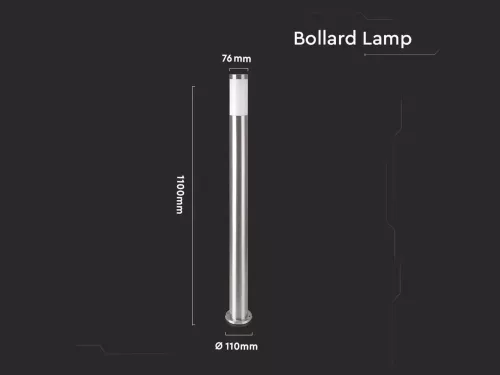 Kültéri inox állólámpa E27 foglalattal, rozsdamentes acél, 110 cm