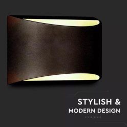   BRIDGELUX oldalfali LED lámpatest, 10W, fekete, természetes fehér