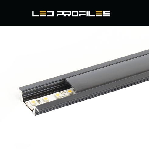 Alumínium profil LED szalaghoz fekete ALP-001 fekete búra