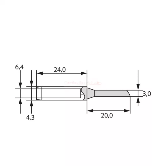 Pákahegy 3mm 60W-os forrasztóállomáshoz