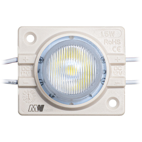 LED modul 1.44W (3030x1/12x56°/IP67) aszimmetrikus lencsével - meleg fehér