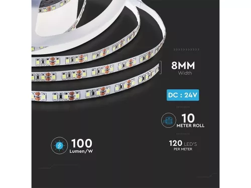 Led szalag 24 V SMD 2835 LED 7,5W/m 120 led/m beltéri