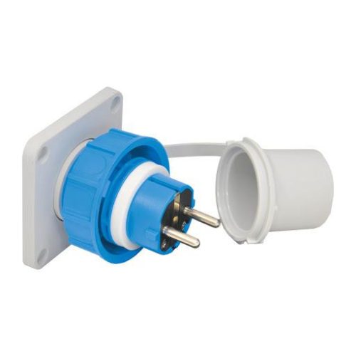 Ipari csatlakozó dugvilla 2P+F 16A IP68 beépíthető lakókocsi dugvilla