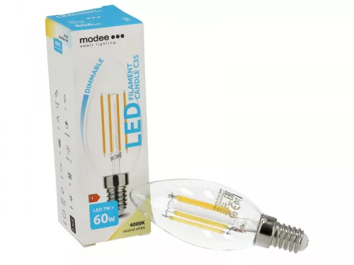 E14 dimmelhető LED izzó Retro filament (7W/360°) Gyertya - 4000K