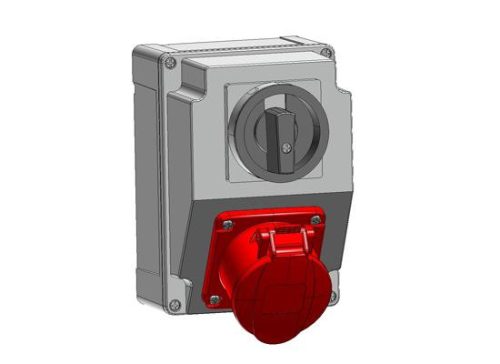 Szerelt 3317-es doboz, 1x beépített dugalj IP44