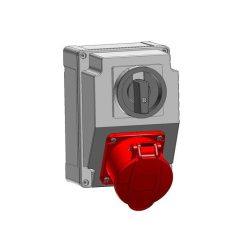   Szerelt 3317-es doboz, 1x beépített dugalj+ 1 DB FORGÓKAPCSOLÓ IP44