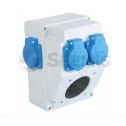   Üres ipari doboz 120×170mm fúrt 3 fázisú (75X75) aljzathoz+1 fázisú kék aljzat 4 db