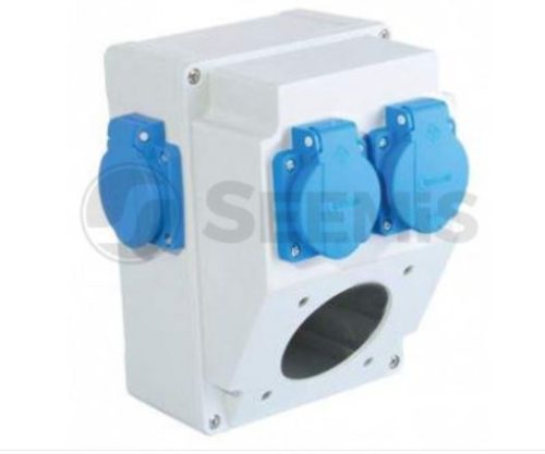 Üres ipari doboz 120×170mm fúrt 3 fázisú (75X75) aljzathoz+1 fázisú kék aljzat 4 db