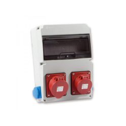 IPARI CSATLAKOZÓ DOBOZ 2x 2P+F, 1x 5P16A és 1x  5P32A