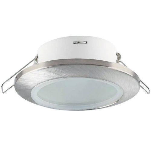 Süllyesztett spot lámpa fürdőszobába és vizes helyiségbe IP44 védelemmel, szatén-nikkel