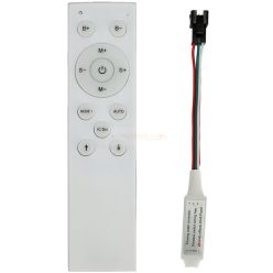   Futófény vezérlő 12 gombos távirányítóval egyszínű LED szalaghoz, fehér