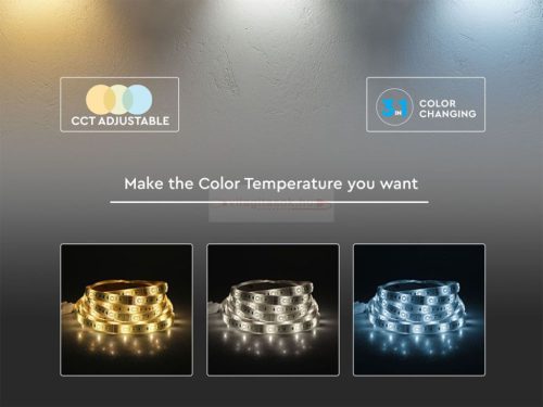 LED szalag kültéri 2835-120 (24 Volt) - CCT változtatható színhőm. 5 méter