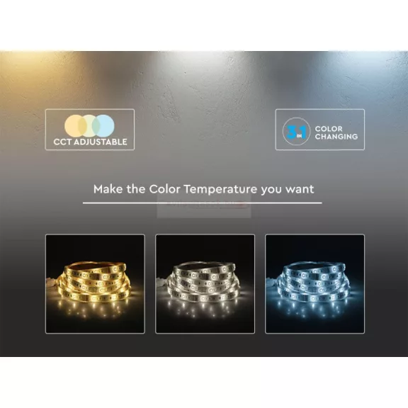 LED szalag kültéri 2835-120 (24 Volt) - CCT változtatható színhőm. 5 méter