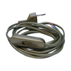 Szerelt vezeték dugvillával kapcsolóval arany