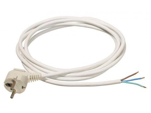 Szerelt vezeték dugvillával MT fehér 3m