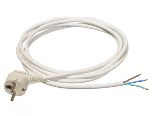 Szerelt vezeték dugvillával MT fehér 5m