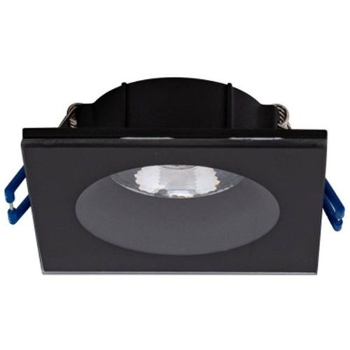 PROOF négyzet alakú fürdőszobai spot lámpatest, fix - fekete