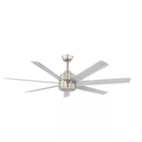   Ventilátor, mennyezeti csillárventilátor távirányítóval, csiszolt alumínium