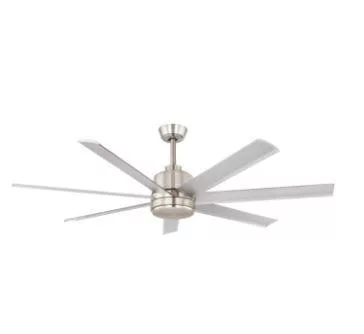 Ventilátor, mennyezeti csillárventilátor távirányítóval, csiszolt alumínium