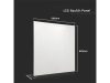 LED panel (595 x 595mm) 36W - természetes fehér, Backlit, süllyeszthető