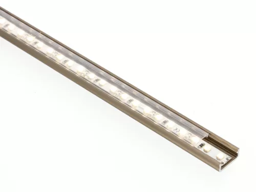 Barna - Alumínium U profil LED szalagos világításhoz 16x6 mm (Átlátszó búrával)