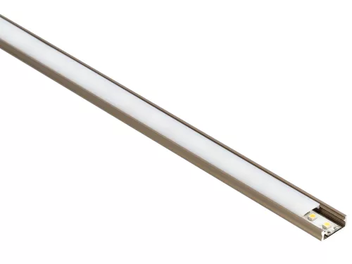 Barna - Alumínium U profil LED szalagos világításhoz 16x6 mm (Félig átlátszó búrával)